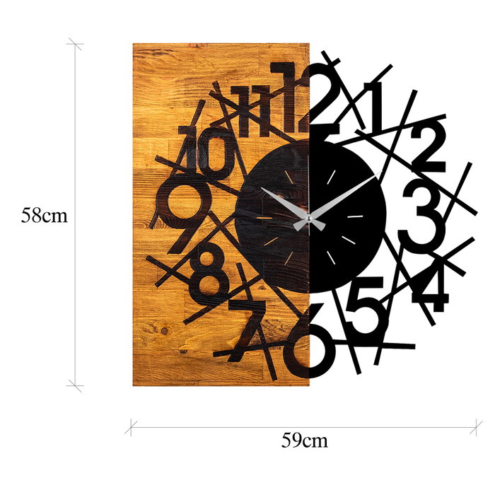 Wallity Wooden Clock 26 Nogal y Negro Wallity Wooden Clock 26 Nogal y Negro